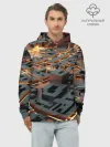 Худи мужской база хлопок / 3D абстрактная схема