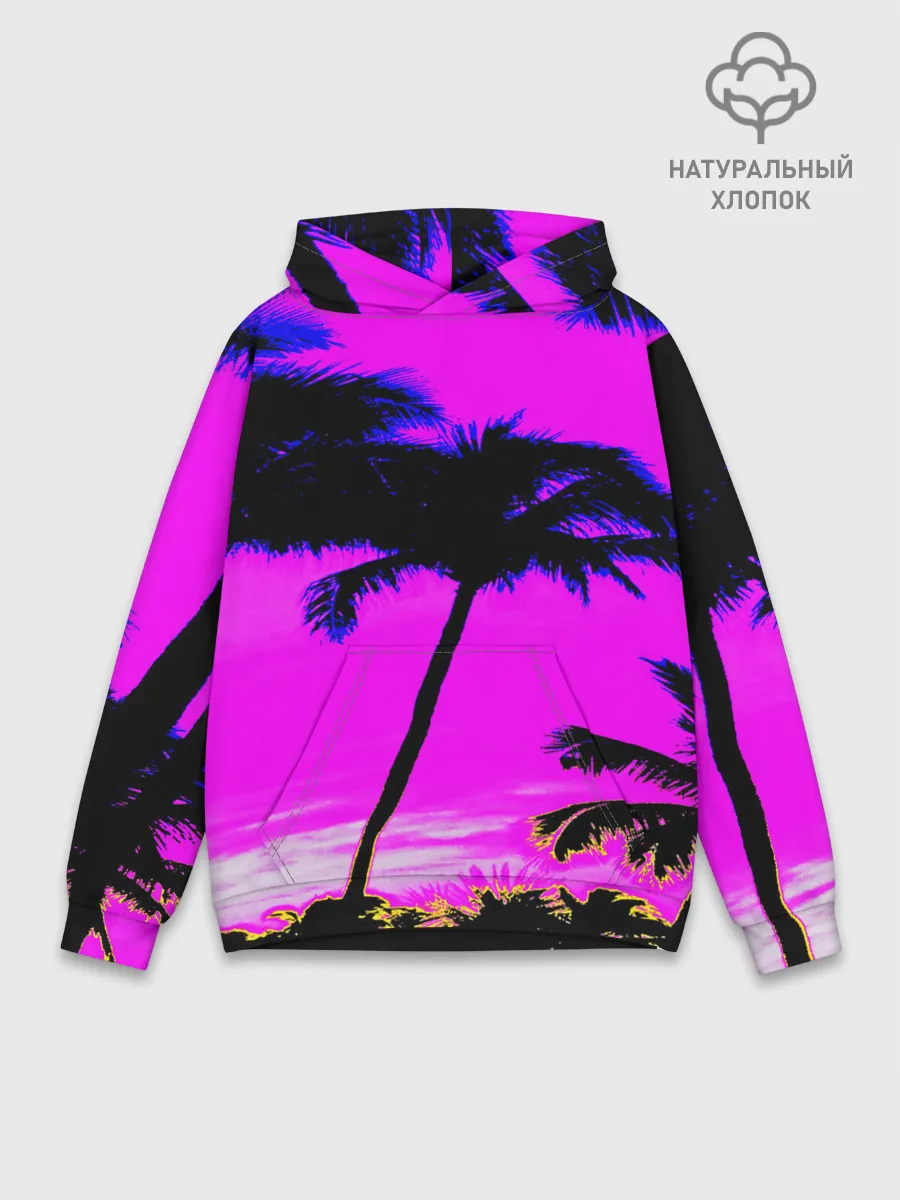 Худи мужской база хлопок / НЕОНОВЫЙ ЗАКАТ