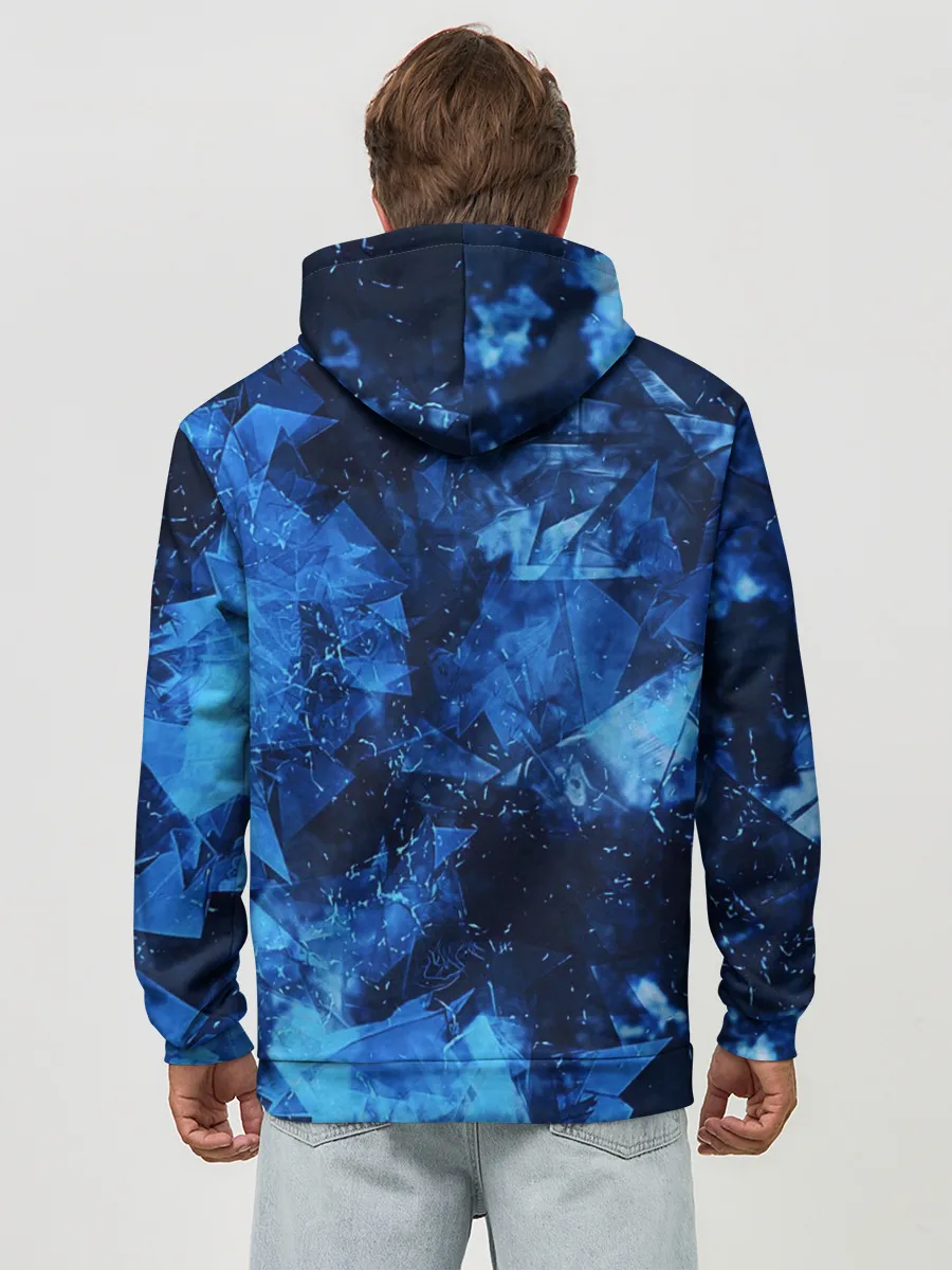 Худи мужской база хлопок / Blue Abstraction