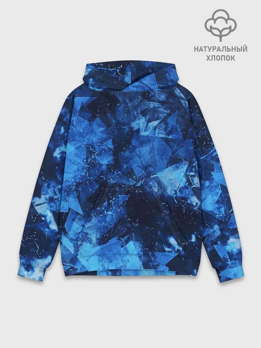 Худи мужской база хлопок / Blue Abstraction