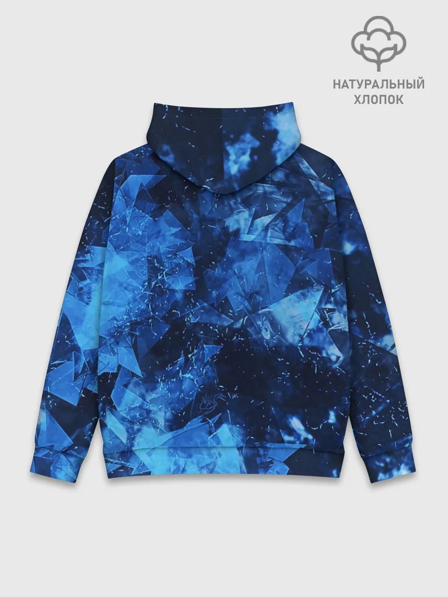 Худи мужской база хлопок / Blue Abstraction