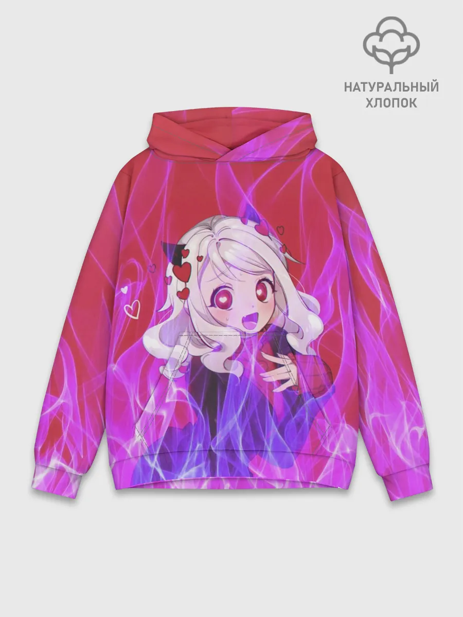 Худи мужской база хлопок / HELLTAKER. Модеус в огне