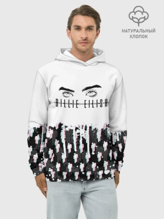 Худи мужской база хлопок / BILLIE EILISH GLITCH