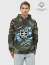 Худи мужской база хлопок / Рваный камуфляж ВДВ