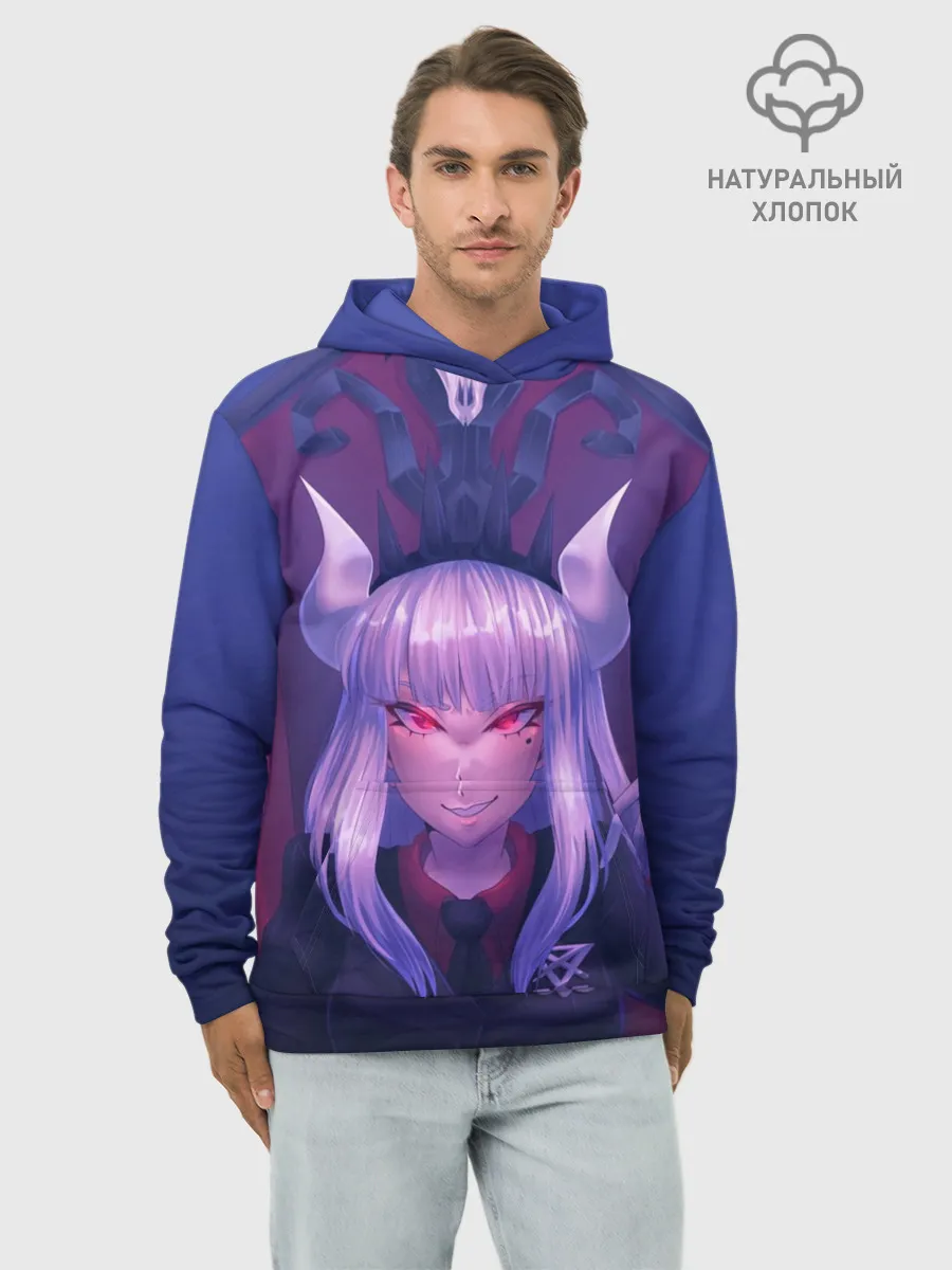 Худи мужской база хлопок / Люцифер на троне