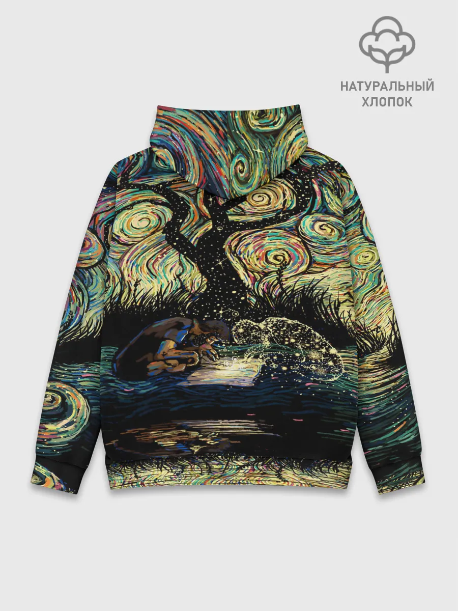 Худи мужской база хлопок / НОЧЬ В ЛЕСУ