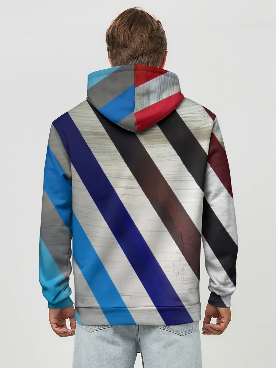 Худи мужской база хлопок / Косые линии полосы крупные