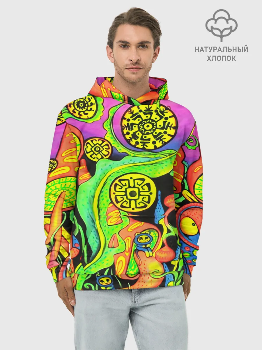 Худи мужской база хлопок / КИСЛОТА / КИСЛОТНЫЙ