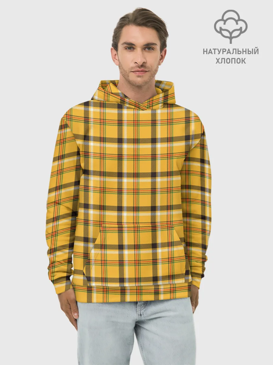 Худи мужской база хлопок / Клеточка