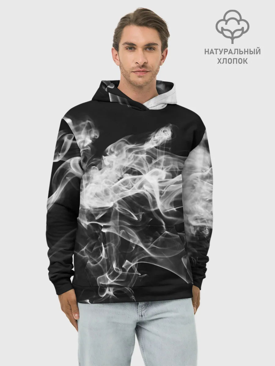 Худи мужской база хлопок / СЕРЫЙ ДЫМ