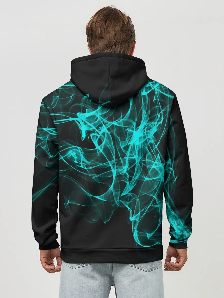 Худи мужской база хлопок / НЕОНОВЫЙ ДЫМ