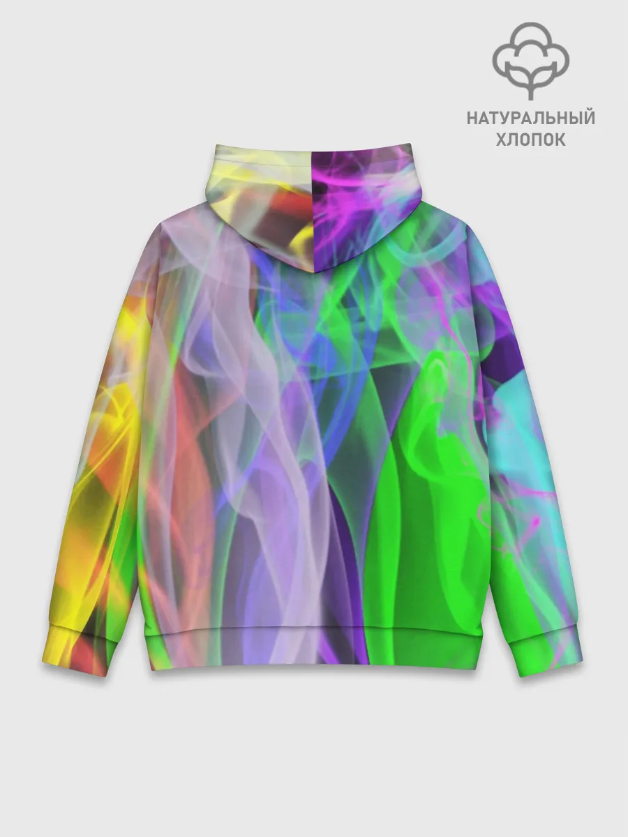 Худи мужской база хлопок / ДЫМ ЦВЕТНОЙ / ОГОНЬ