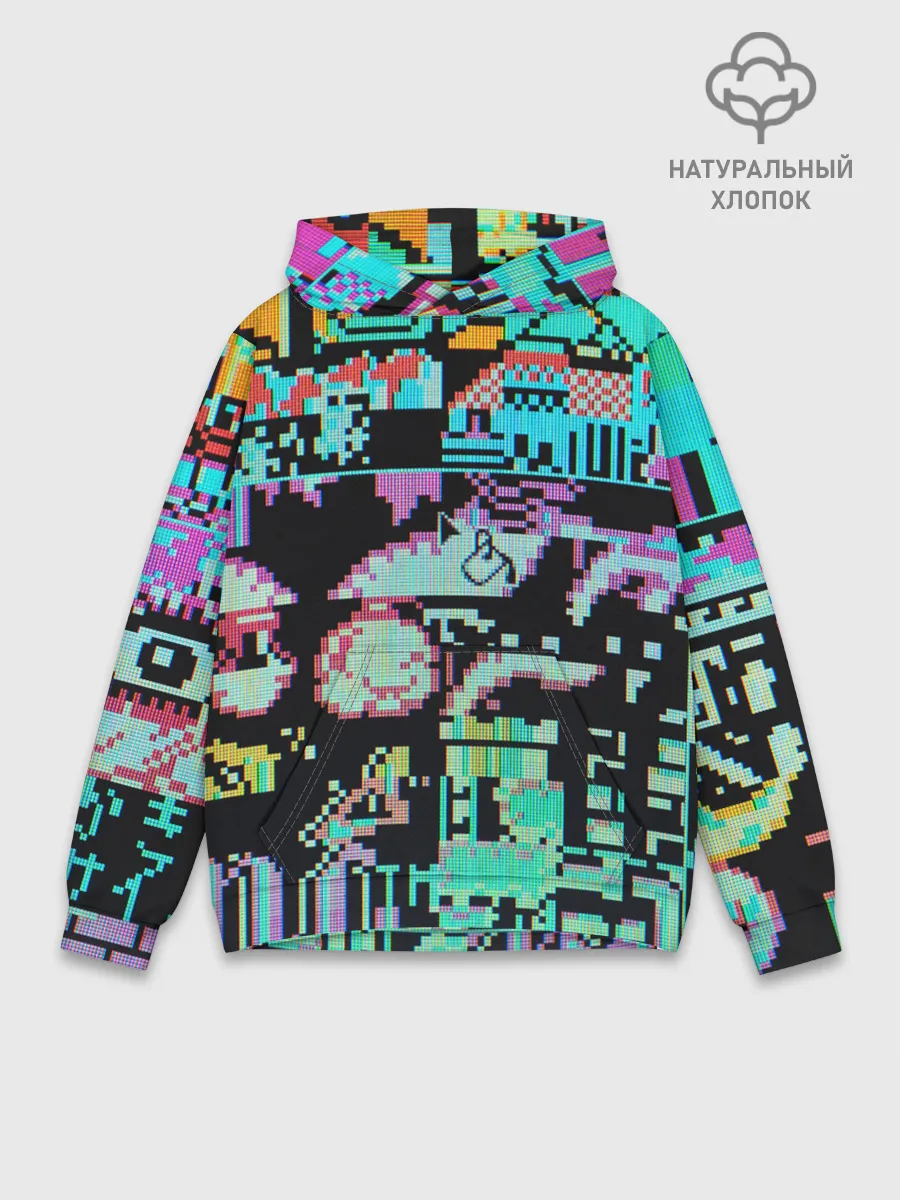 Худи мужской база хлопок / ГЛИТЧ / GLITCH ЗАСТАВКА