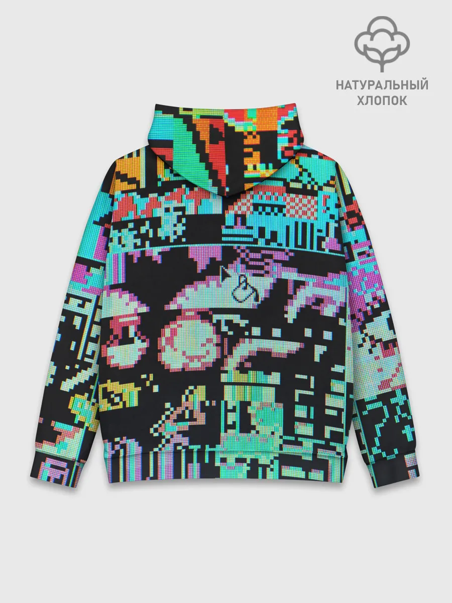 Худи мужской база хлопок / ГЛИТЧ / GLITCH ЗАСТАВКА