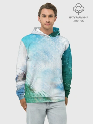 Худи мужской база хлопок / Волны | Океан