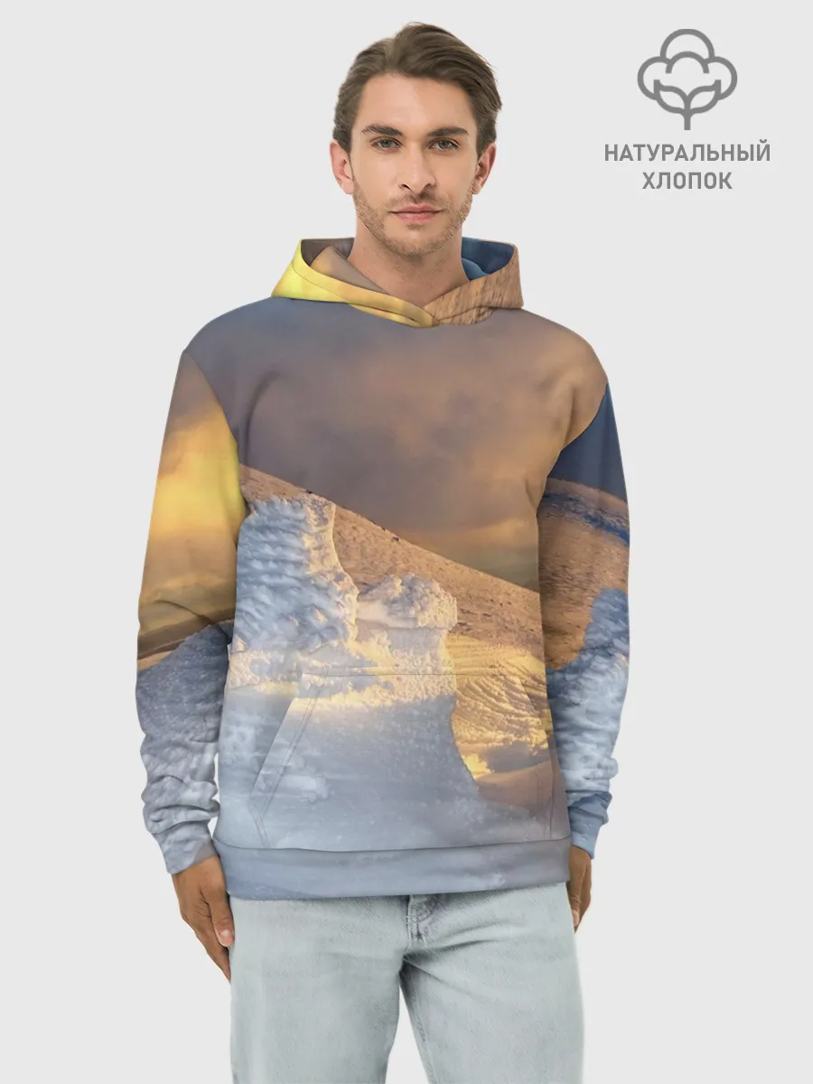 Худи мужской база хлопок / Снежная долина