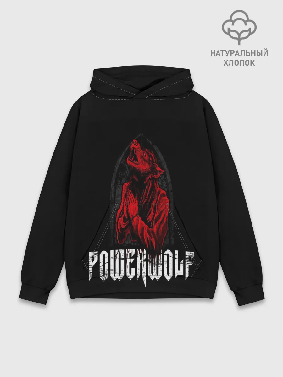 Худи мужской база хлопок / POWERWOLF