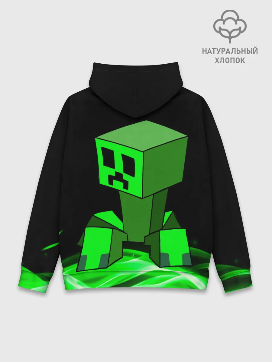Худи мужской база хлопок / Майнкрафт Крипер