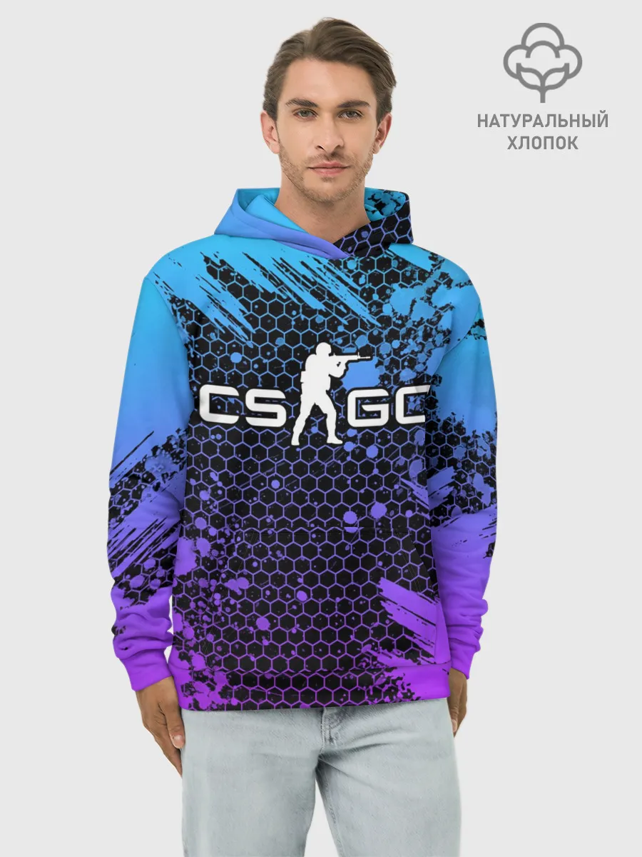 Худи мужской база хлопок / COUNTER STRIKE