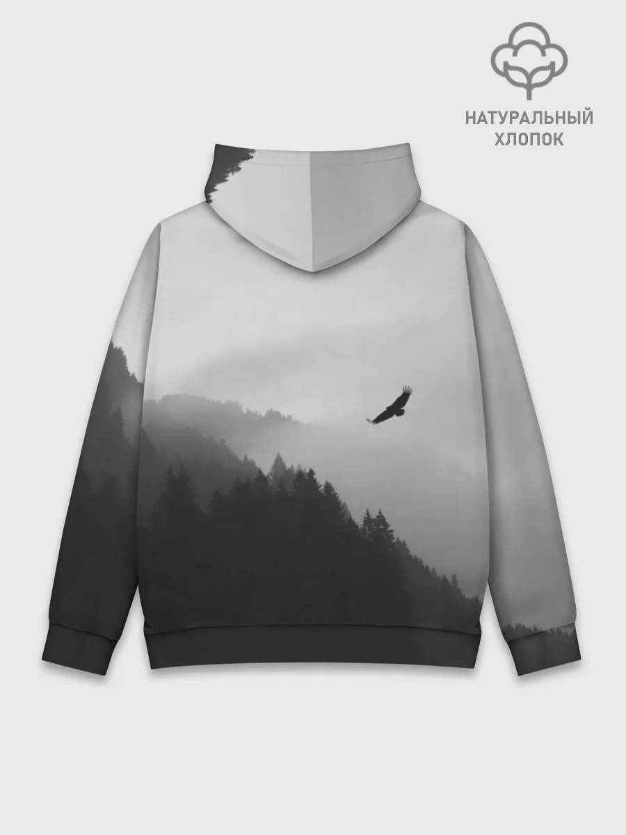 Худи мужской база хлопок / ОРЁЛ НАД ЛЕСОМ