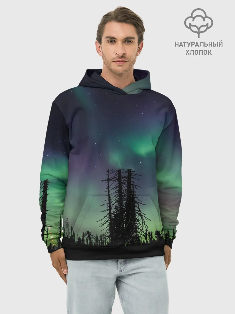 Худи мужской база хлопок / Северное сияние