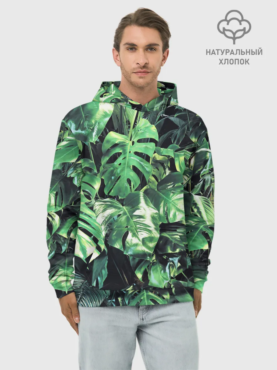 Худи мужской база хлопок / ЛИСТЬЯ