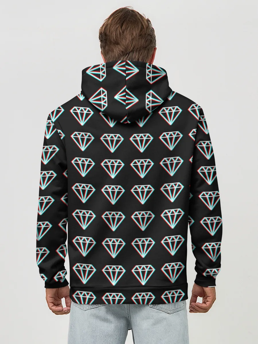 Худи мужской база хлопок / Diamonds Glitch