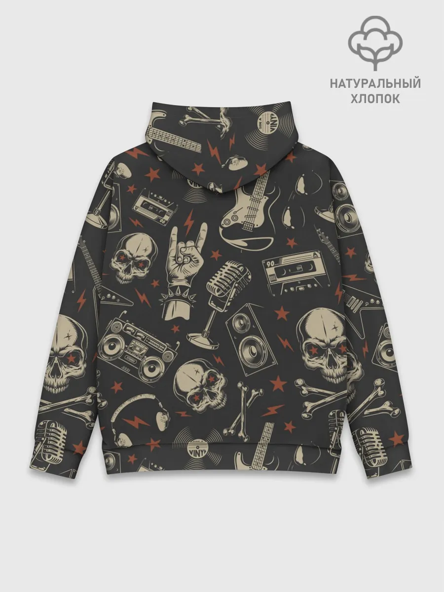 Худи мужской база хлопок / Spotify Рок Черепа