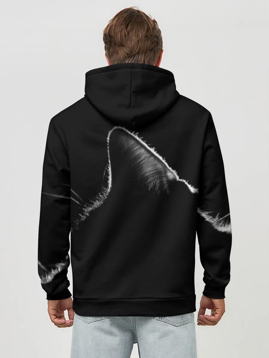 Худи мужской база хлопок / Чёрный кот