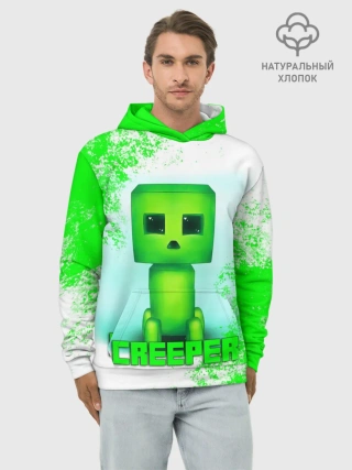 Худи мужской база хлопок / MINECRAFT CREEPER