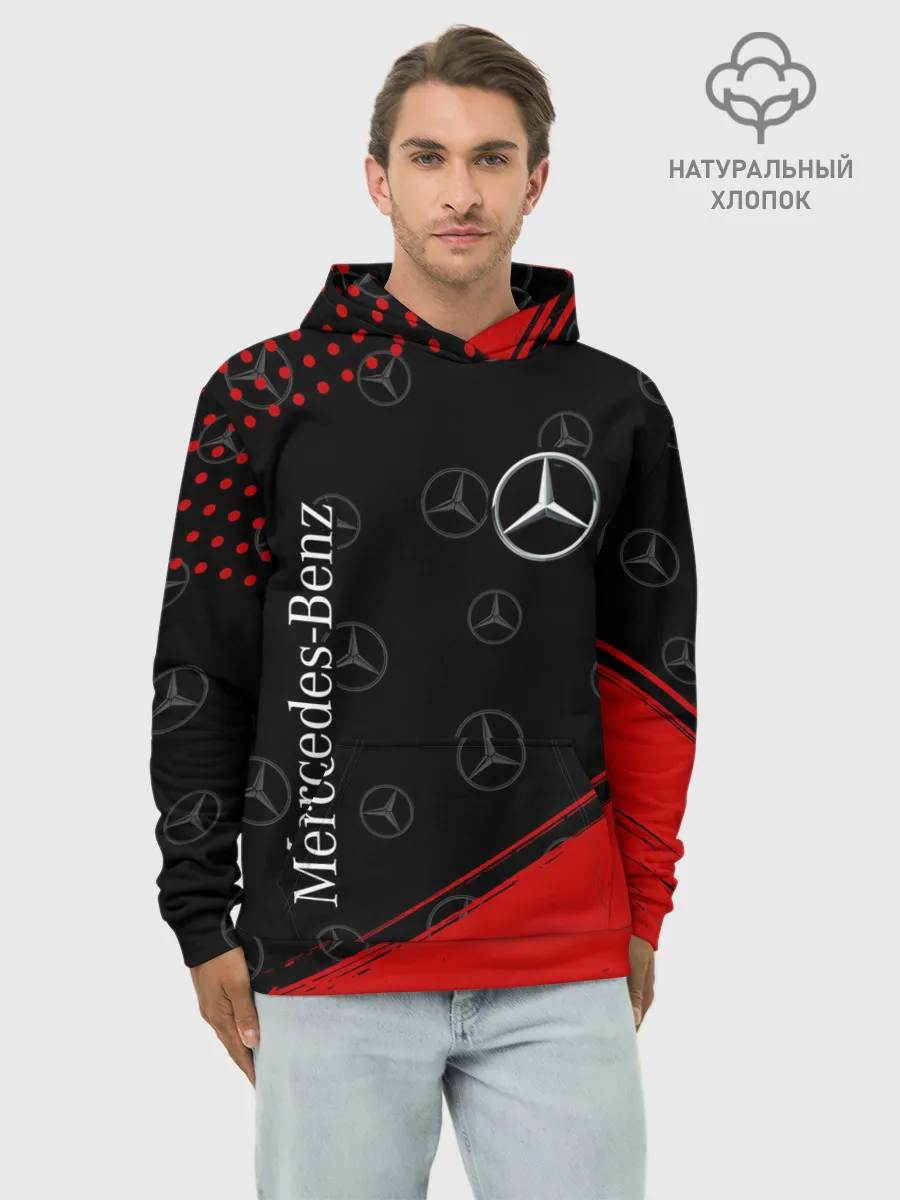 Худи мужской база хлопок / MERCEDES / МЕРСЕДЕС