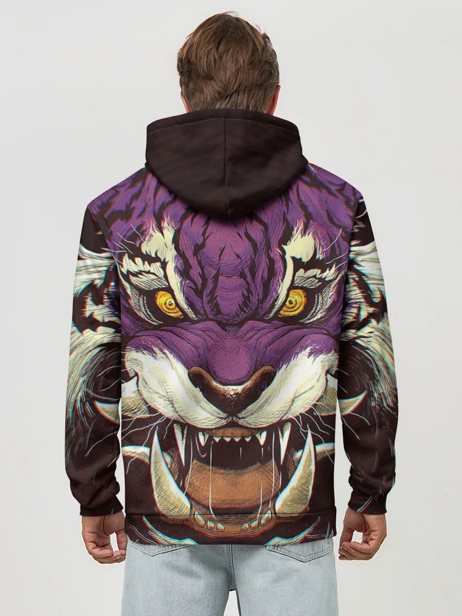 Худи мужской база хлопок / Маска тигра