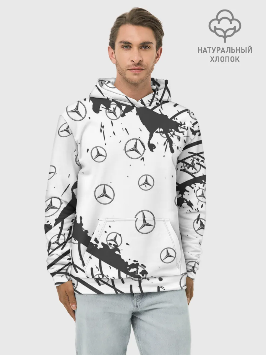 Худи мужской база хлопок / MERCEDES / МЕРСЕДЕС