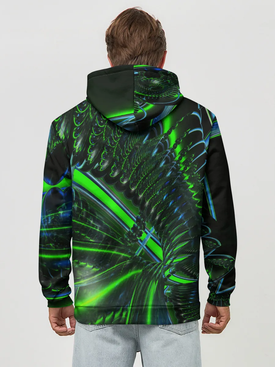 Худи мужской база хлопок / DIGITAL NEON GREEN