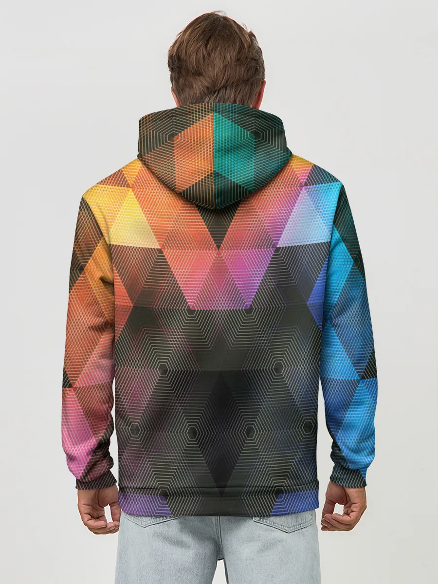 Худи мужской база хлопок / ТРЕУГОЛЬНИКИ АБСТРАКЦИЯ УЗОРЫ