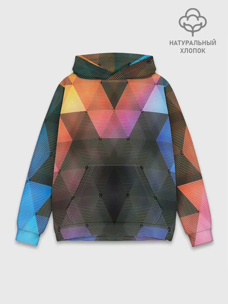 Худи мужской база хлопок / ТРЕУГОЛЬНИКИ АБСТРАКЦИЯ УЗОРЫ