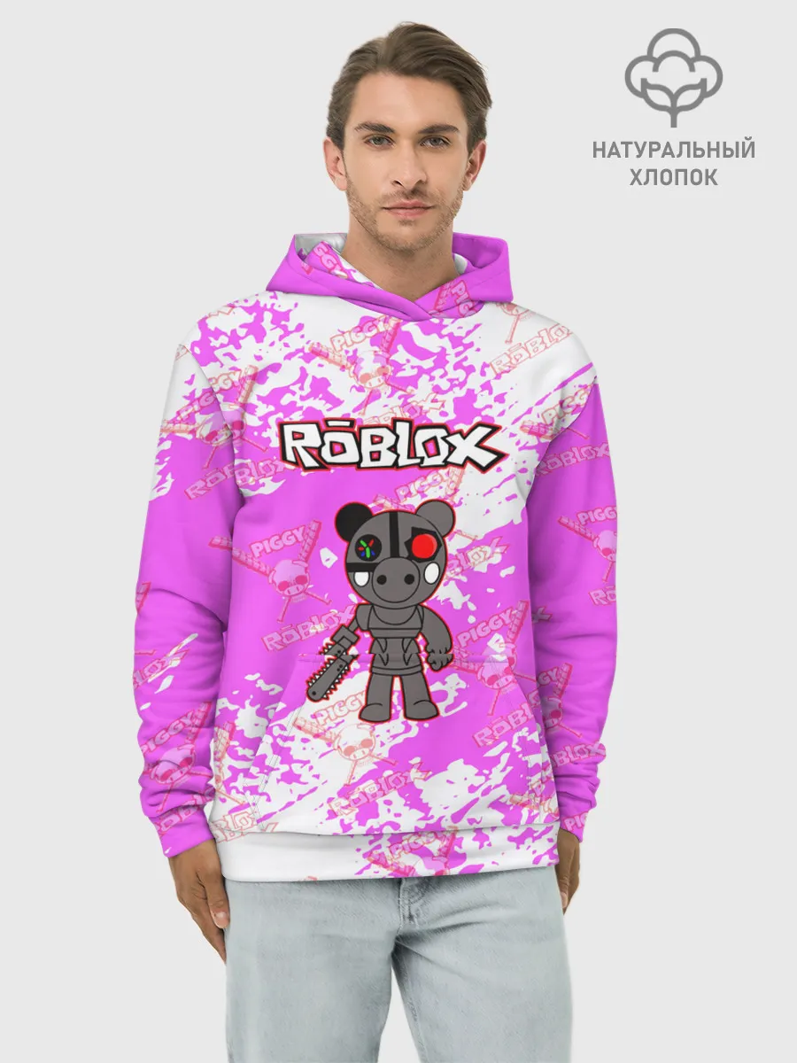 Худи мужской база хлопок / Свинка Пигги из Roblox