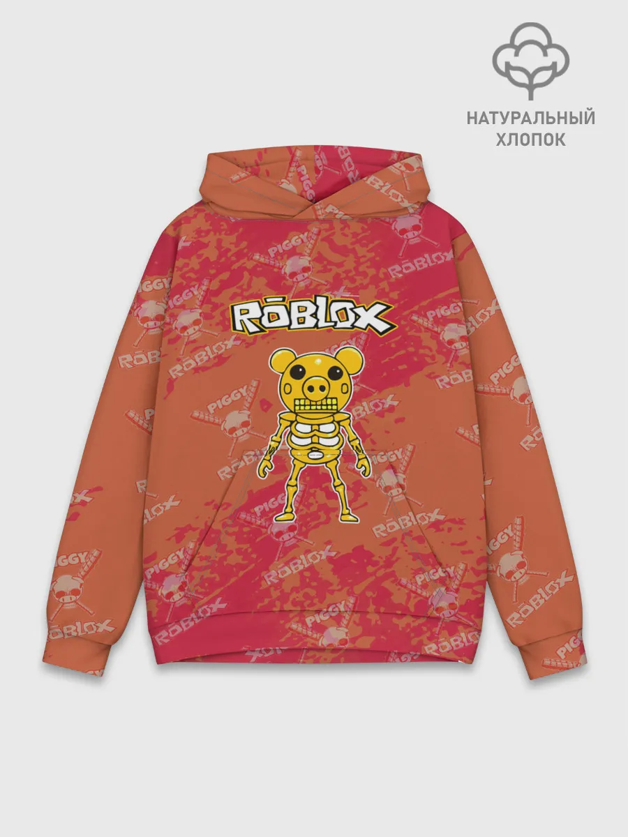 Худи мужской база хлопок / Свинка Пигги из Roblox