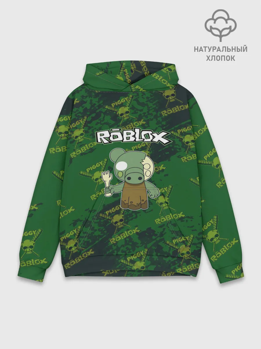 Худи мужской база хлопок / Свинка Пигги из Roblox
