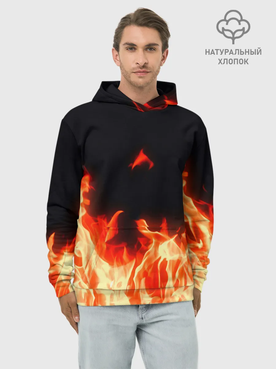 Худи мужской база хлопок / Огонь