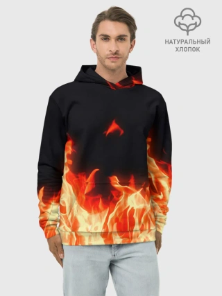 Худи мужской база хлопок / Огонь