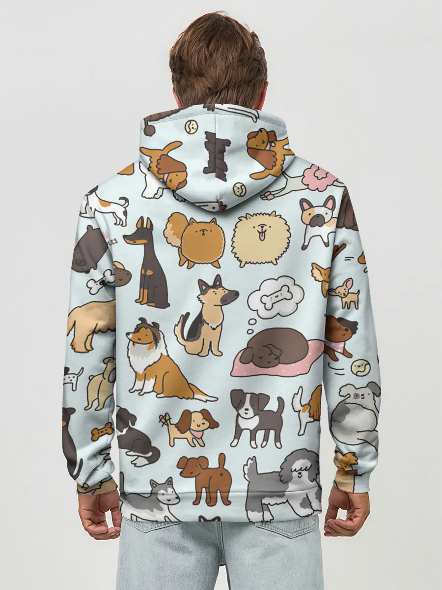 Худи мужской база хлопок / Собаки