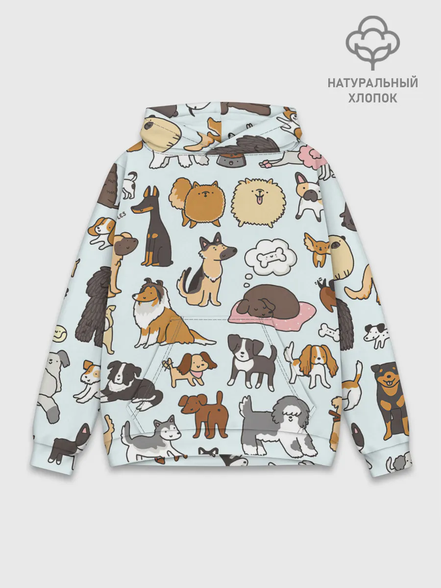 Худи мужской база хлопок / Собаки