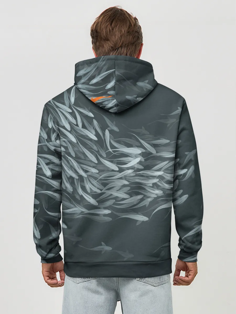 Худи мужской база хлопок / Рыбы