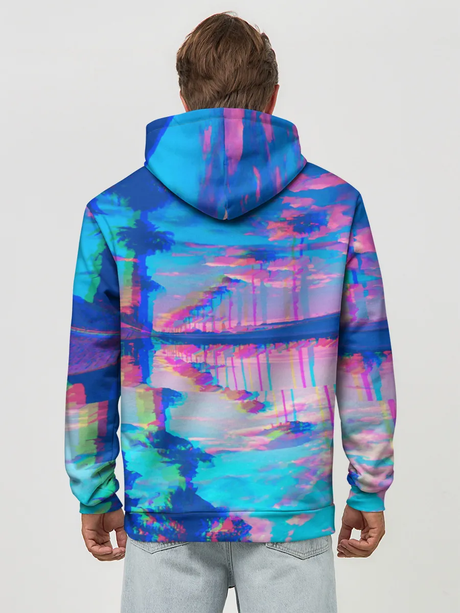 Худи мужской база хлопок / ГАВАЙИ ГЛИТЧ