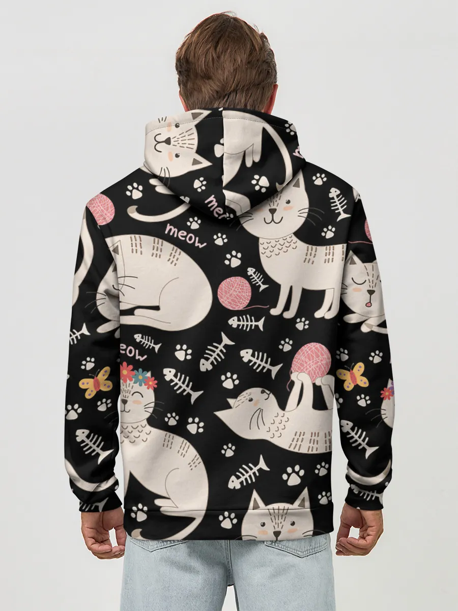 Худи мужской база хлопок / Милые кошечки
