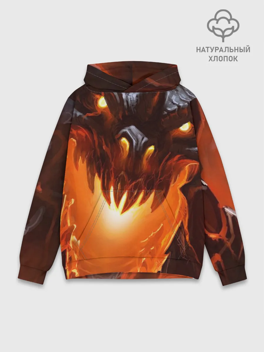 Худи мужской база хлопок / Дракон Лавы