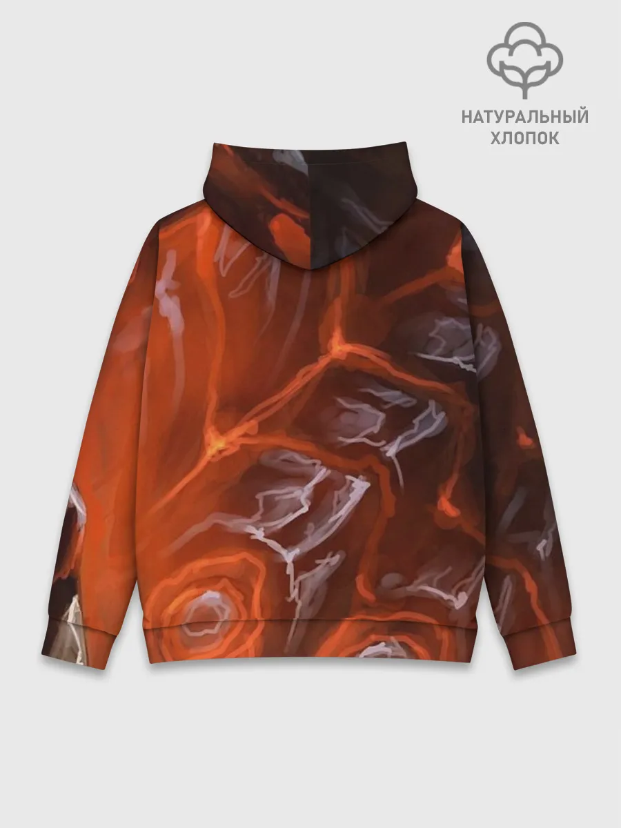 Худи мужской база хлопок / Дракон Лавы