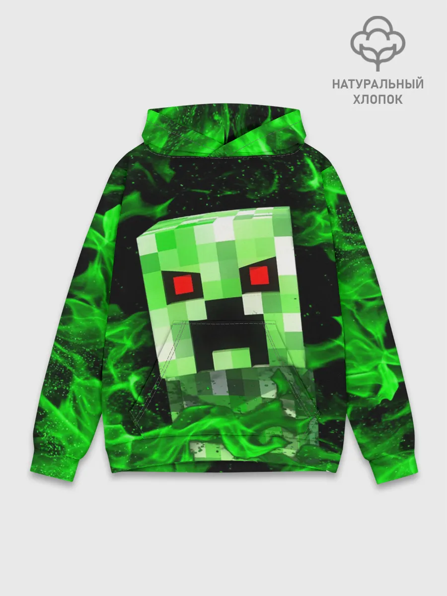 Худи мужской база хлопок / MINECRAFT CREEPER