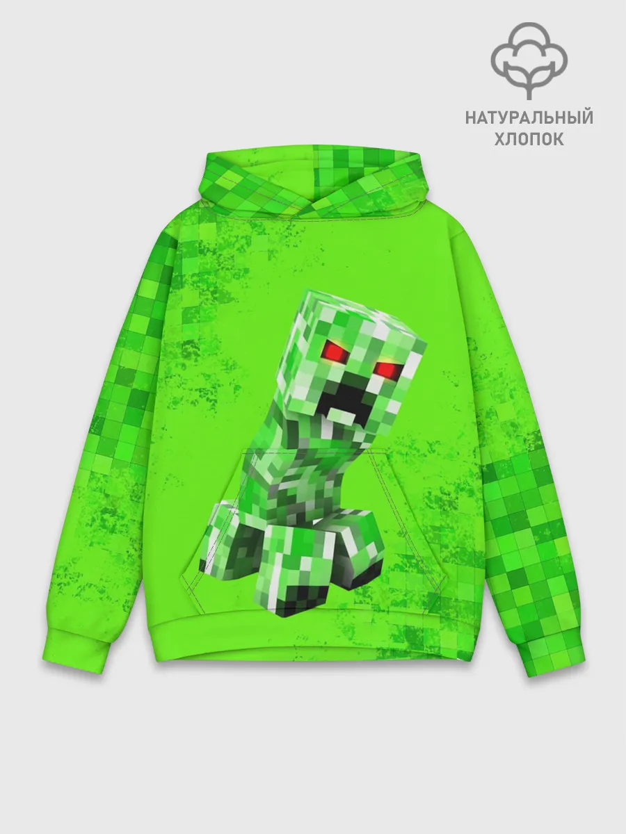 Худи мужской база хлопок / MINECRAFT CREEPER